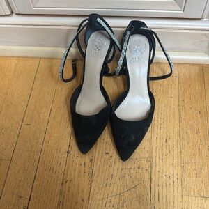 Vince Camuto black pointy toe suede heels